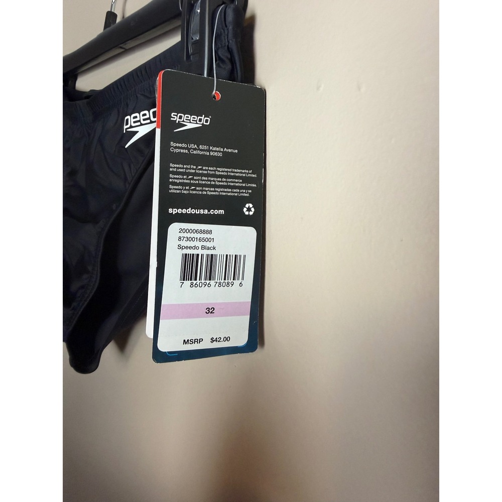 Speedo Endurance Mens Swim Brief Black Chlorine Resistant Size 32 87300165001 - Picture 6 of 6